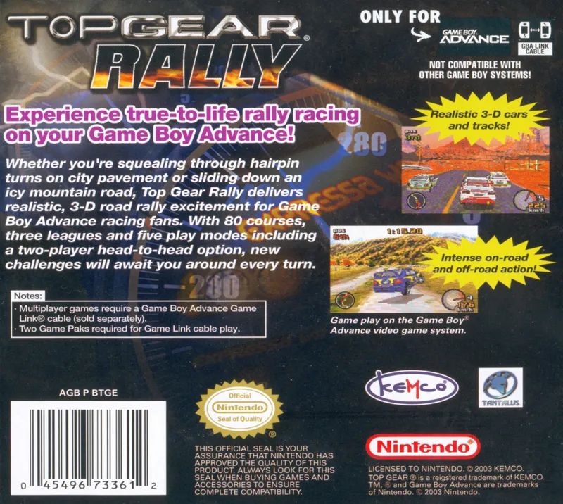 Top Gear Rally box back