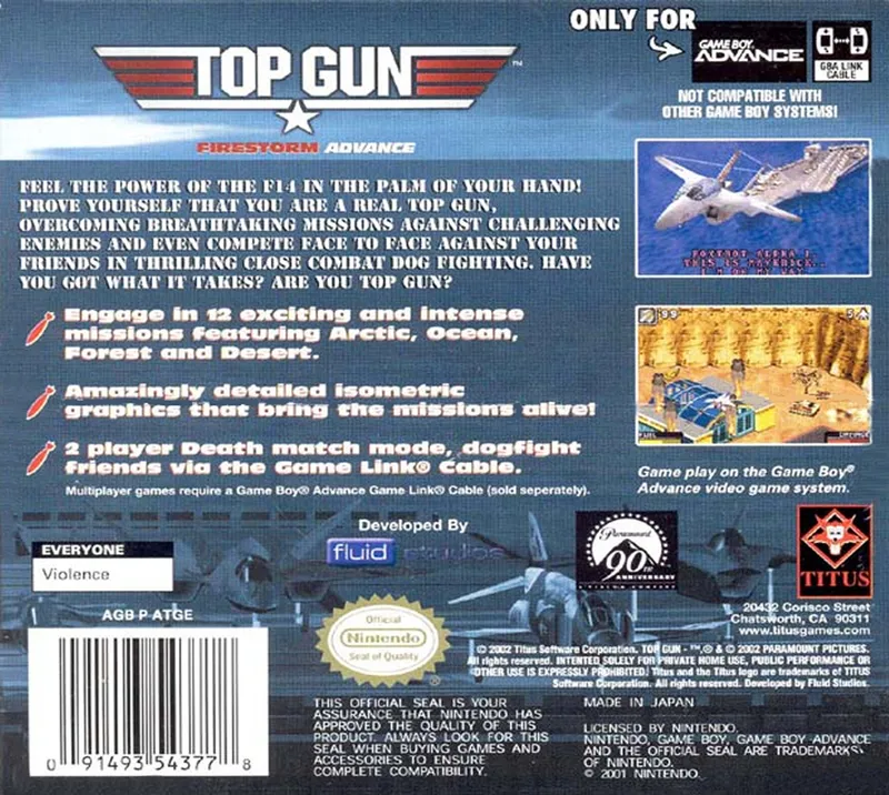 Top Gun: Firestorm Advance box back