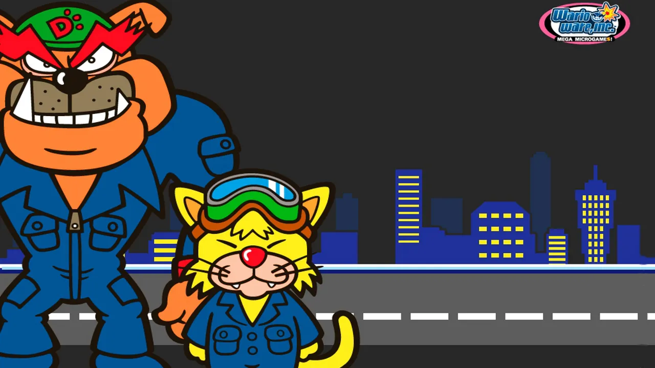 Backdrop artwork for WarioWare, Inc.: Mega Microgame$!