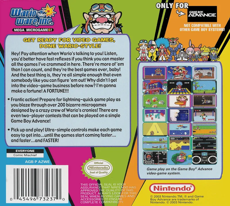 WarioWare, Inc.: Mega Microgame$! box back