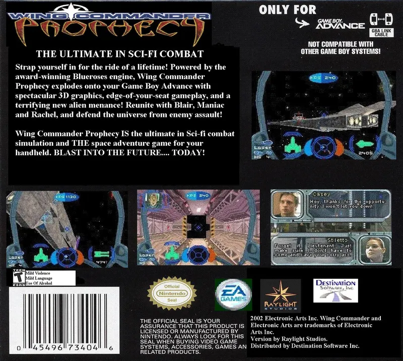 Wing Commander: Prophecy box back