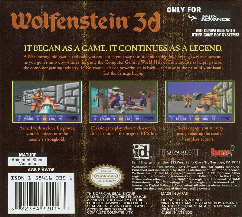 Wolfenstein 3D box back