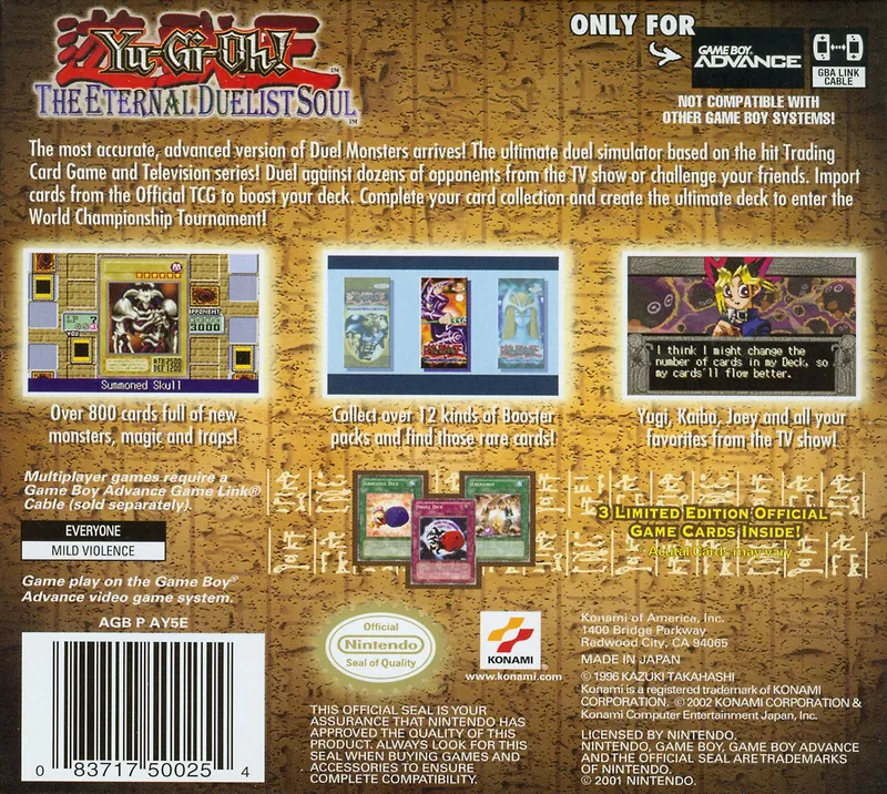 Yu-Gi-Oh! The Eternal Duelist Soul box back