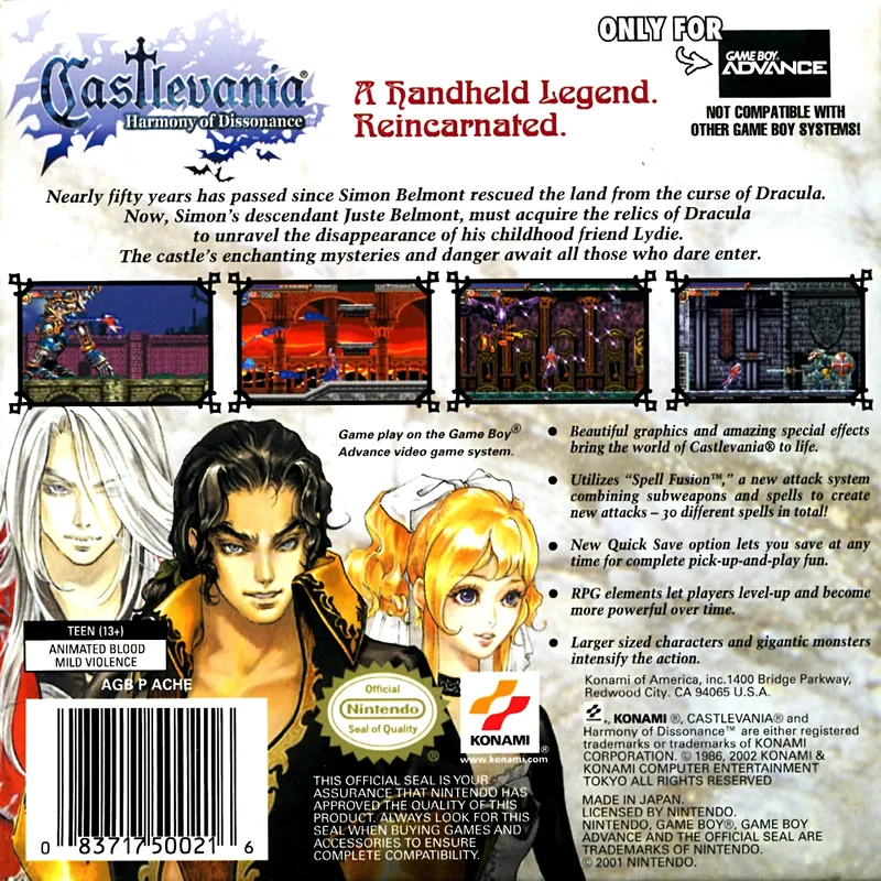 Castlevania: Harmony of Dissonance box back