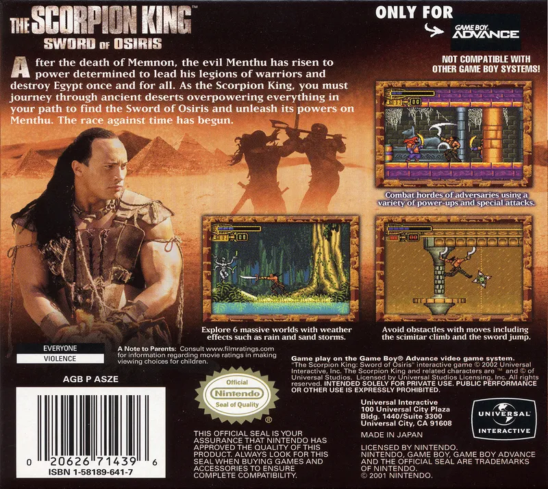 The Scorpion King: Sword of Osiris box back