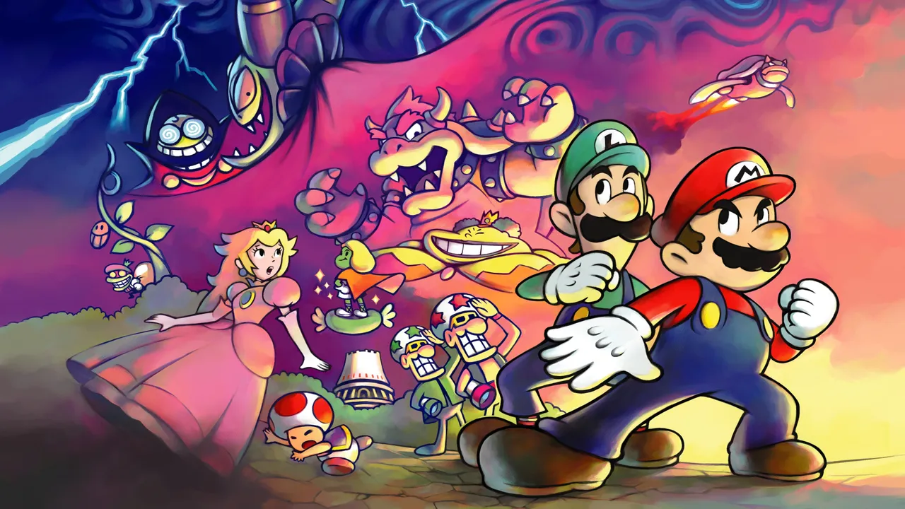 Backdrop artwork for Mario & Luigi: Superstar Saga