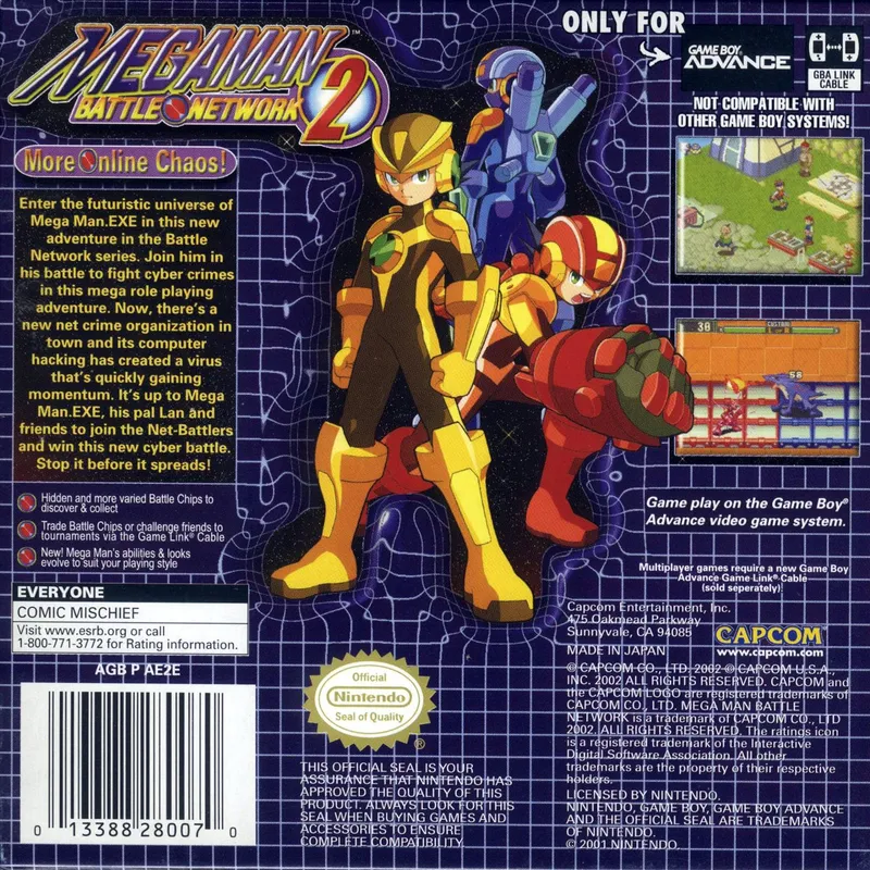 Mega Man Battle Network 2 box back