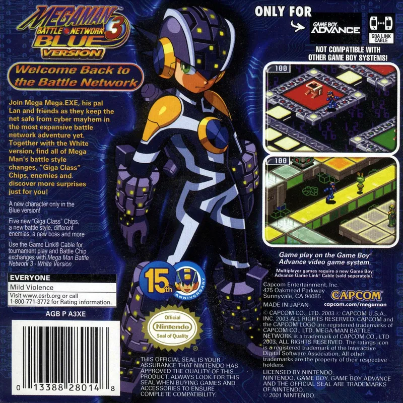 Mega Man Battle Network 3: Blue Version box back
