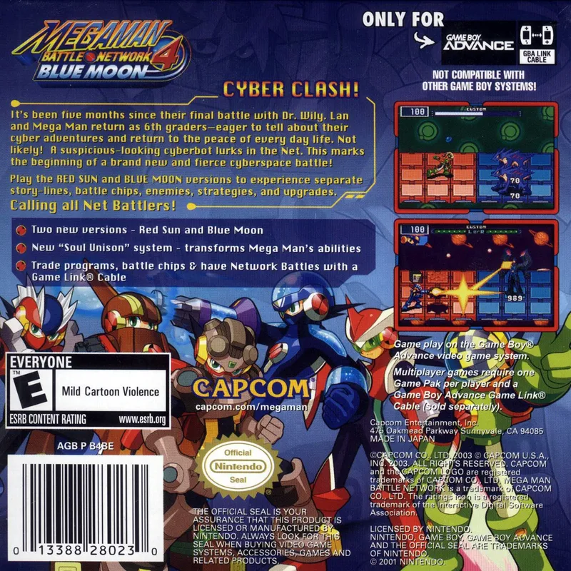 Mega Man Battle Network 4: Blue Moon box back