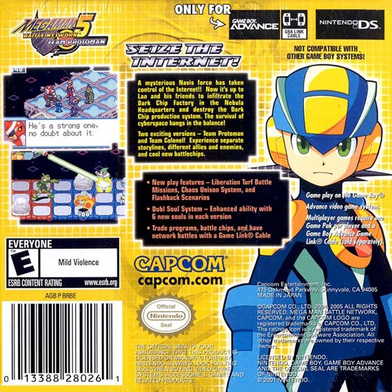Mega Man Battle Network 5: Team Protoman box back
