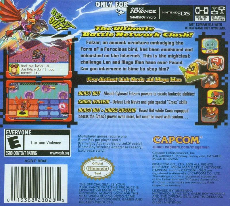 Mega Man Battle Network 6: Cybeast Falzar box back