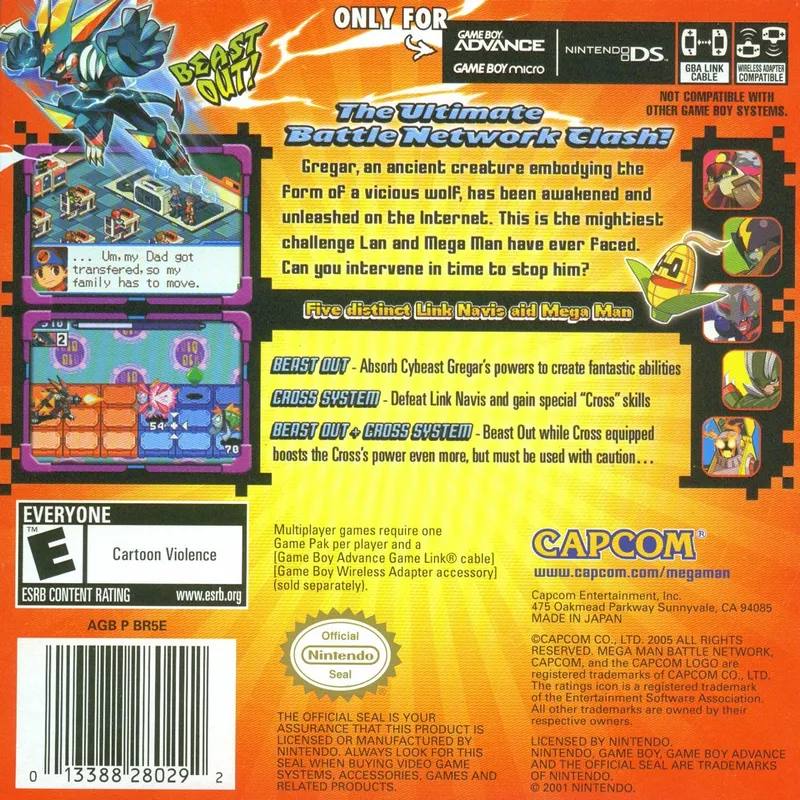 Mega Man Battle Network 6: Cybeast Gregar box back