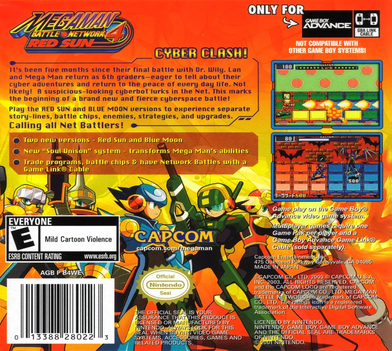 Mega Man Battle Network 4: Red Sun box back
