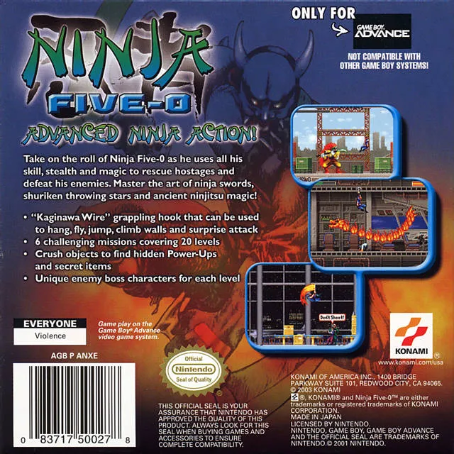 Ninja Five-0 box back