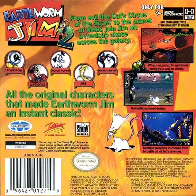 Earthworm Jim 2 box back