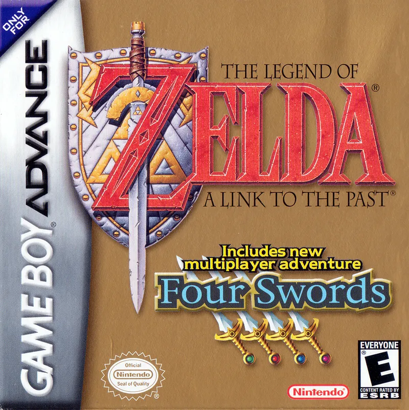 The Legend of Zelda: A Link to the Past and Four Swords cover art for Nintendo Game Boy Advance