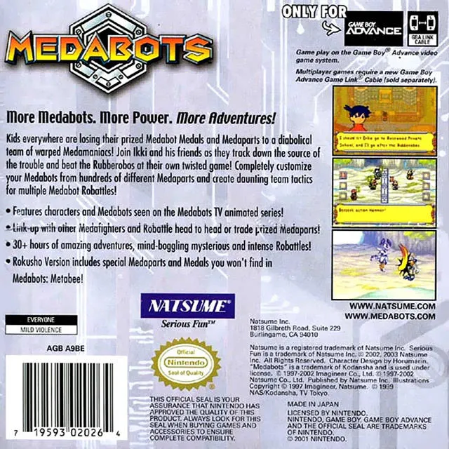 Medabots: Rokusho Version box back