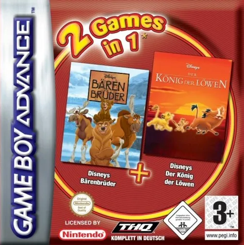 2 Games in 1: Brother Bear & The Lion King cover art for Nintendo Game Boy Advance