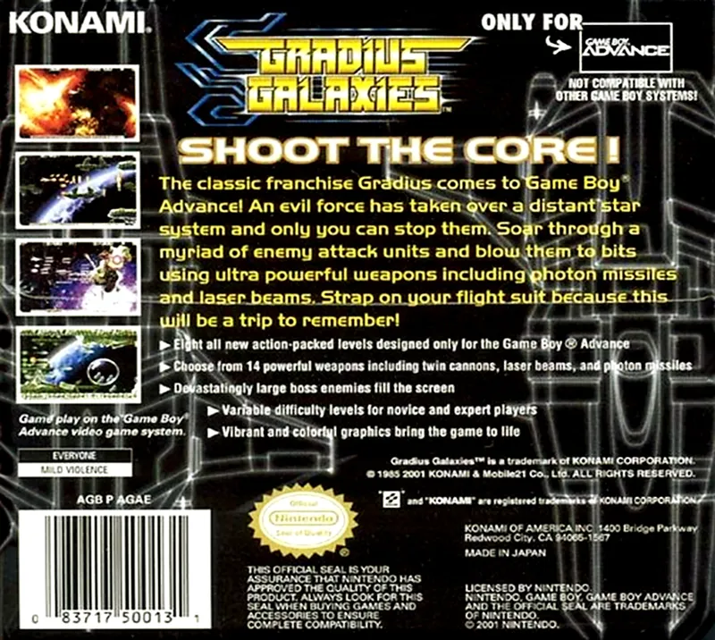 Gradius Galaxies box back