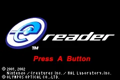 e-Reader title screen