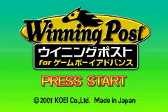 Winning Post for Game Boy Advance title screen