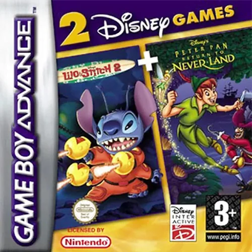 2 Disney Games - Lilo & Stitch 2 + Peter Pan - Return to Neverland cover art for Nintendo Game Boy Advance