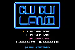 Famicom Mini 12 - Clu Clu Land title screen