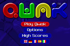 Qwak title screen
