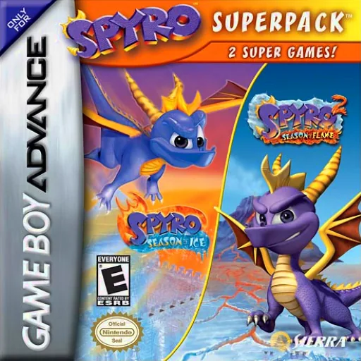 Spyro Superpack - Spyro - Season of Ice + Spyro 2 - Season of Flame cover art for Nintendo Game Boy Advance