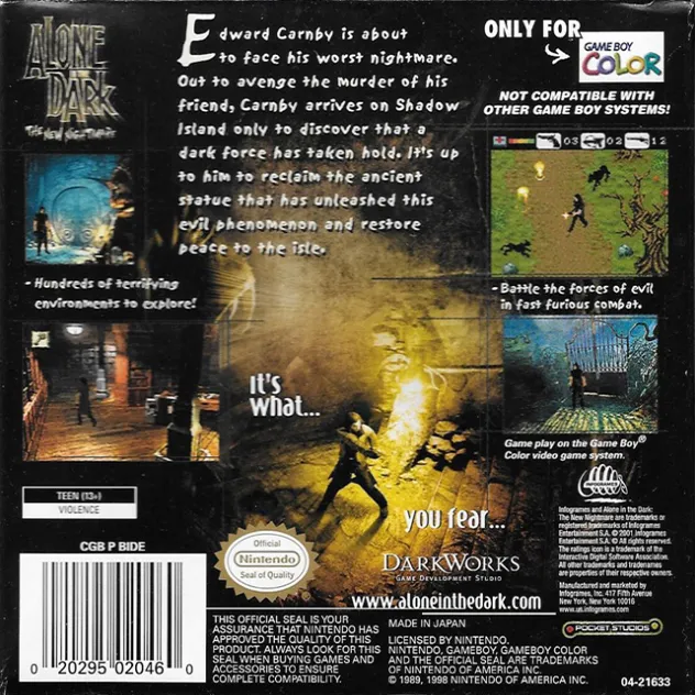 Alone in the Dark: The New Nightmare box back