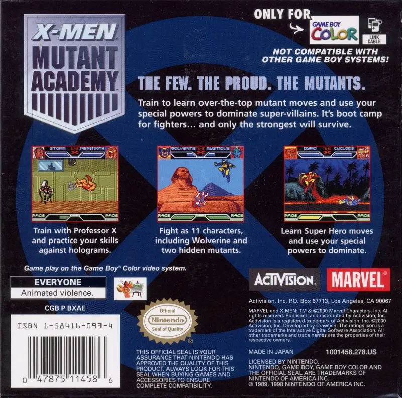 X-Men: Mutant Academy box back