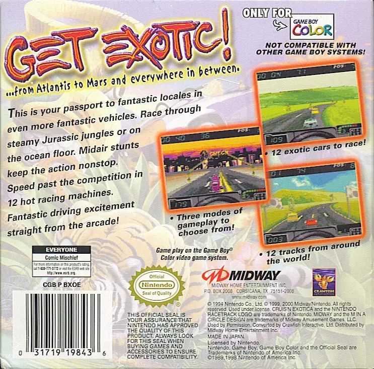 Cruis'n Exotica box back