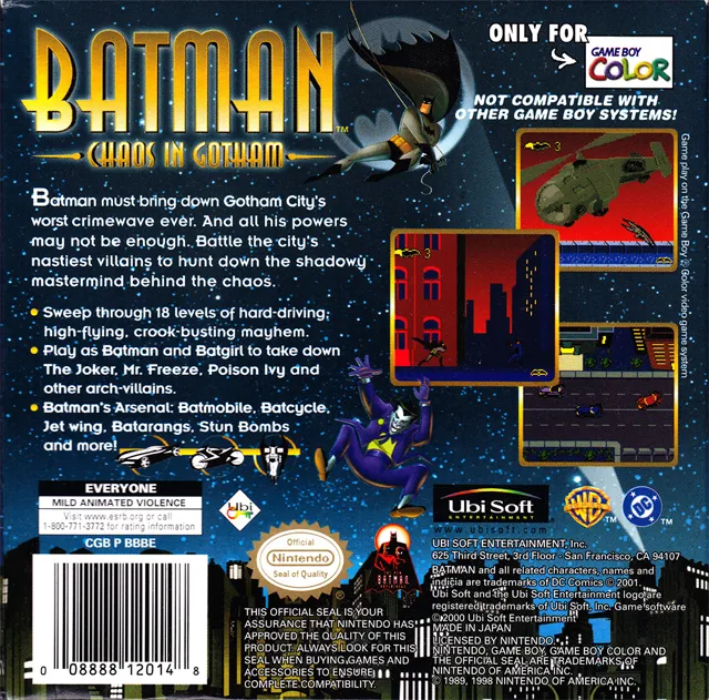 Batman: Chaos in Gotham box back