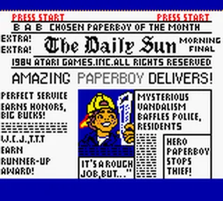 Paperboy screenshot
