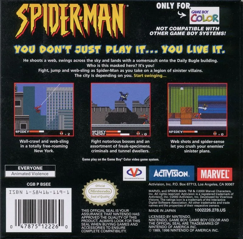 Spider-Man box back