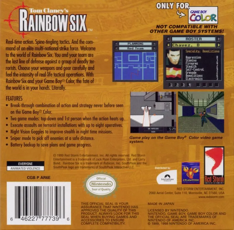 Tom Clancy's Rainbow Six box back