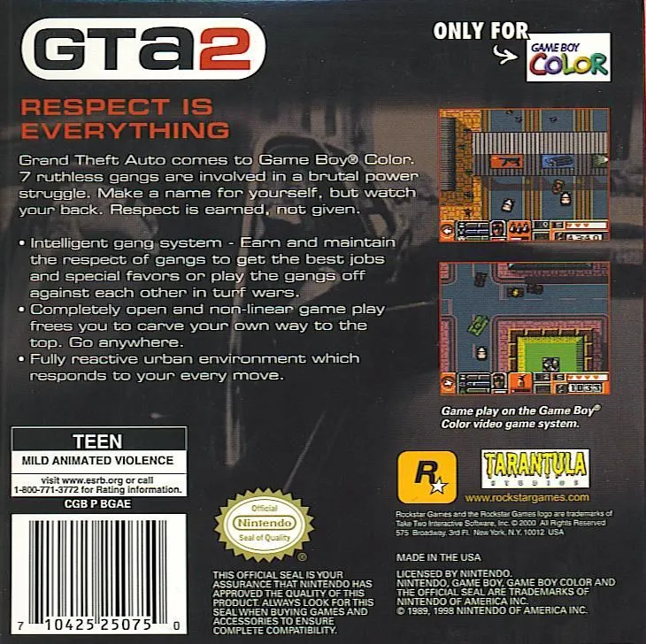 Grand Theft Auto 2 box back