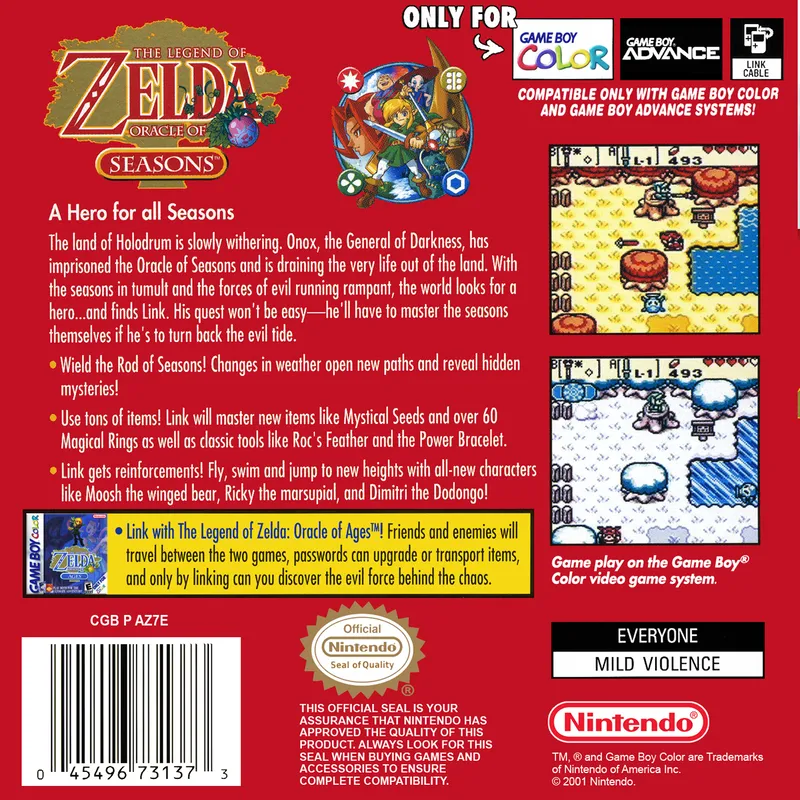The Legend of Zelda: Oracle of Seasons box back