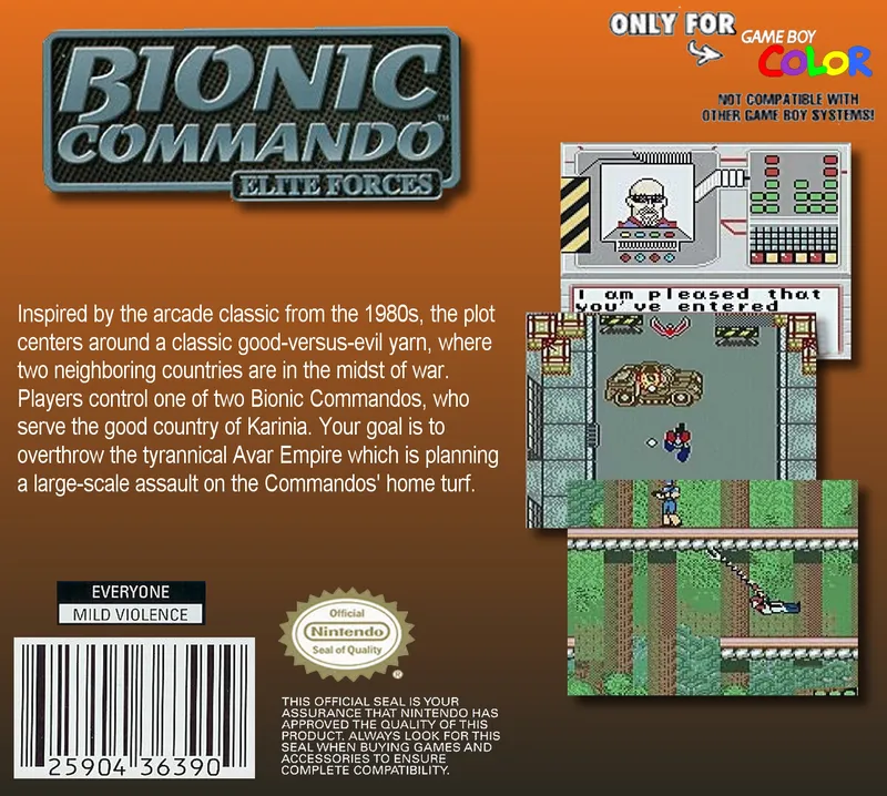 Bionic Commando: Elite Forces box back