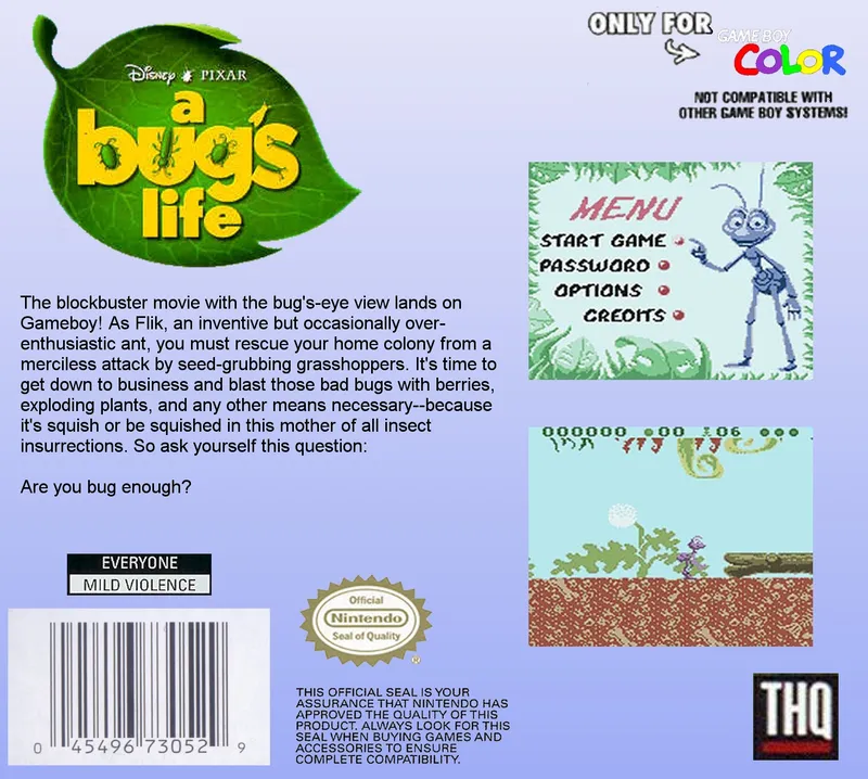 A Bug's Life box back