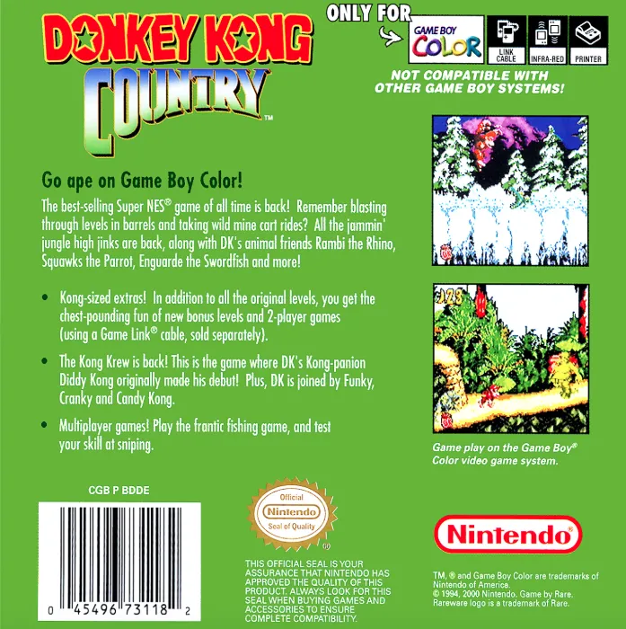 Donkey Kong Country box back