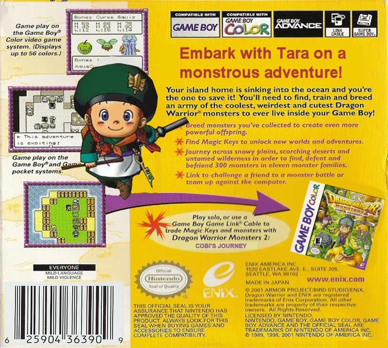 Dragon Warrior Monsters 2: Tara's Adventure box back