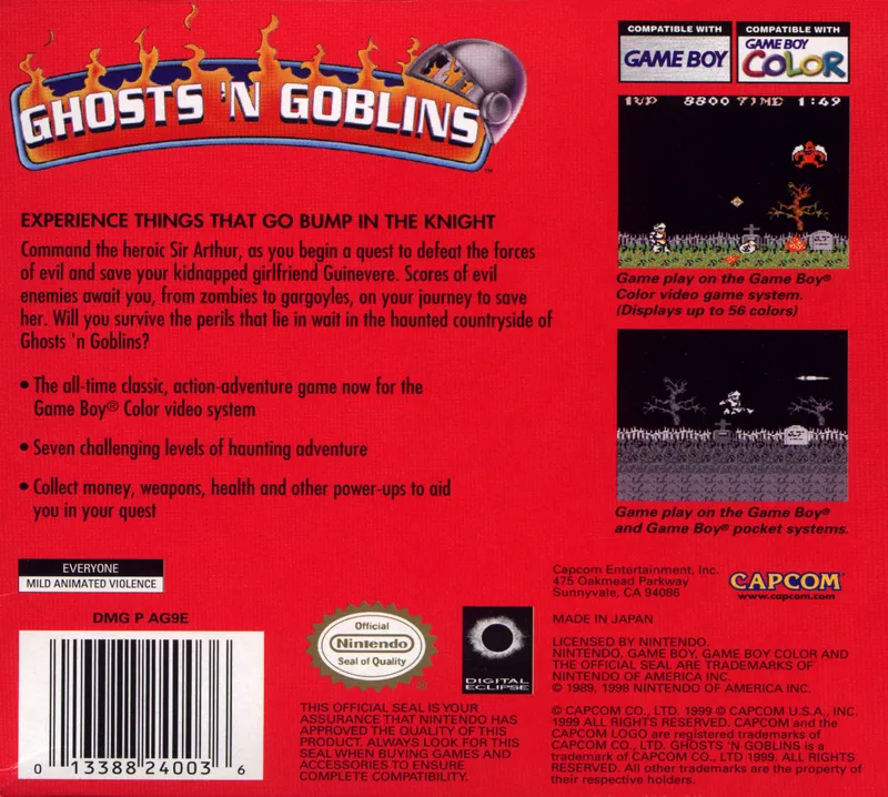 Ghosts 'n Goblins box back