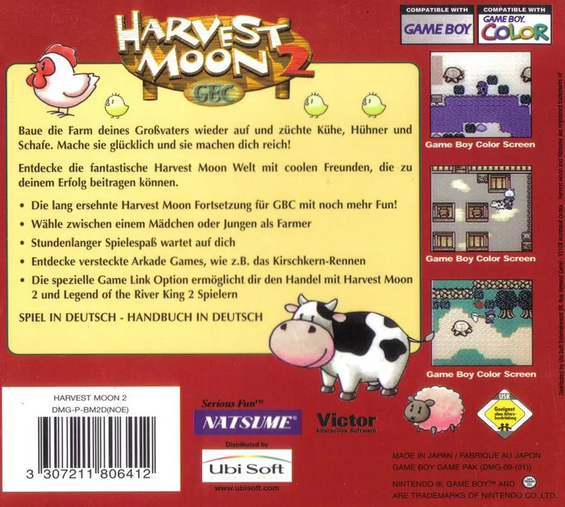 Harvest Moon 2 GBC box back