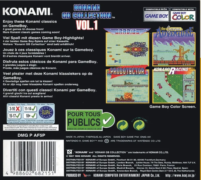 Konami GB Collection: Vol.1 box back