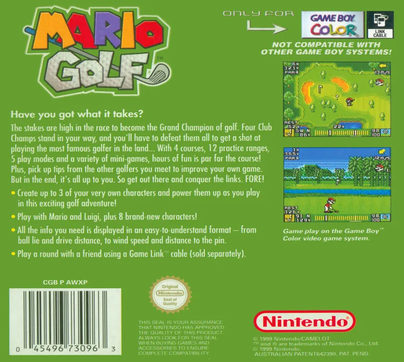 Mario Golf box back