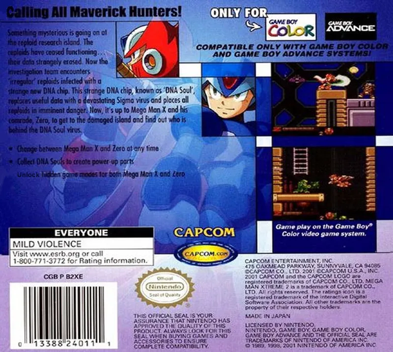 Mega Man Xtreme 2 box back