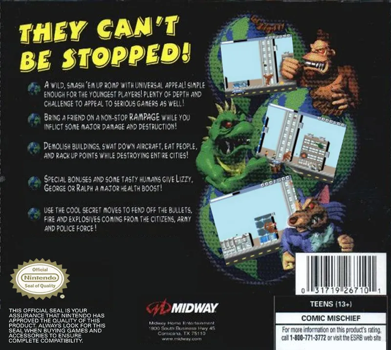 Rampage: World Tour box back