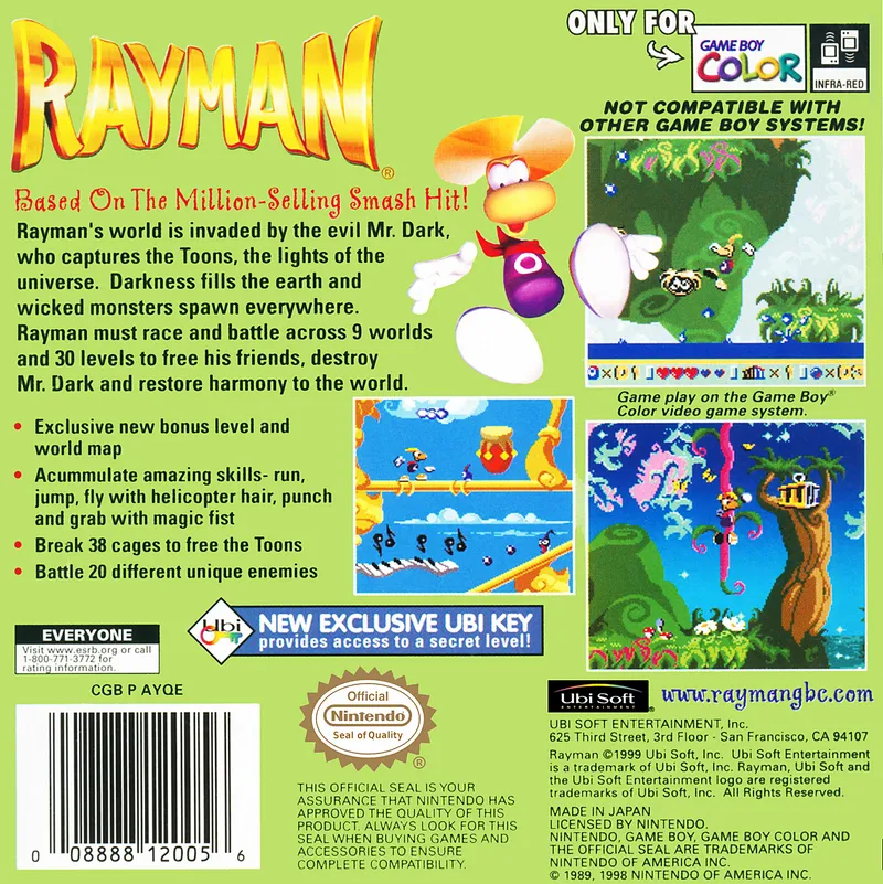 Rayman box back