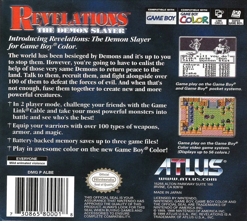 Revelations: The Demon Slayer box back